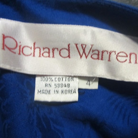 Vintage Designer Cobalt Blue Cotton Skirt Set SZ4 - Picture 5 of 6